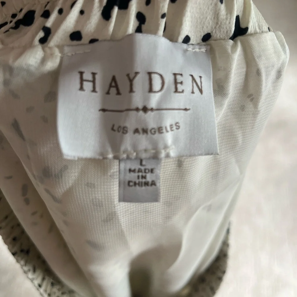 Hayden Cream Midi Skirt with Black Dots - Picture 3 of 3